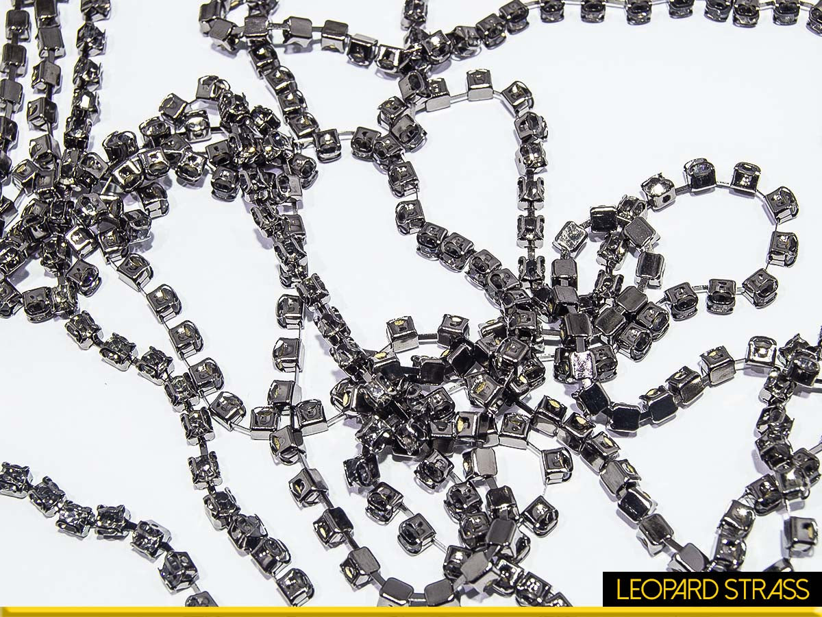 Rhinestone Cup Chain - Black Diamond