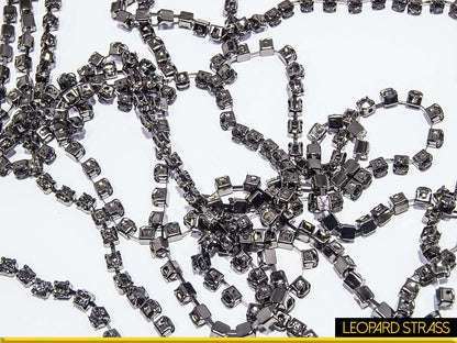 Rhinestone Cup Chain - Black Diamond