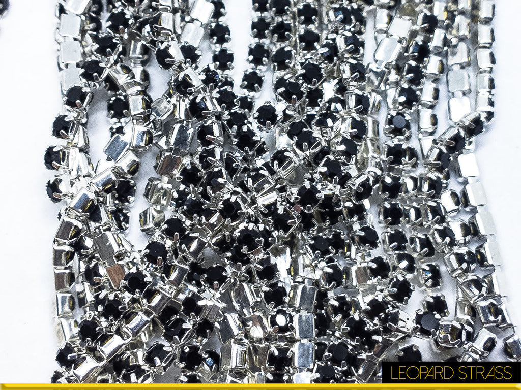 Rhinestone Cup Chain - Jet Black