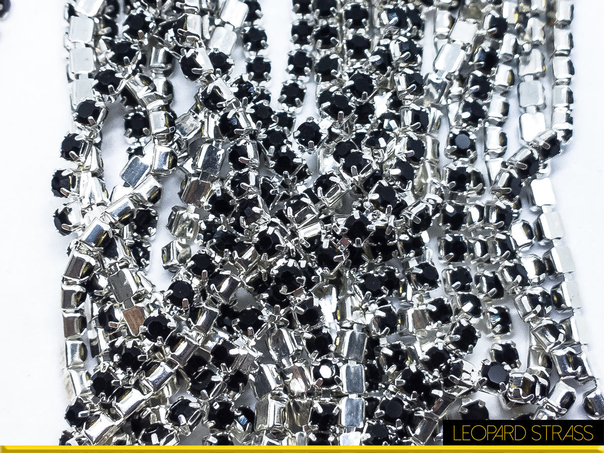 Rhinestone Cup Chain - Jet Black