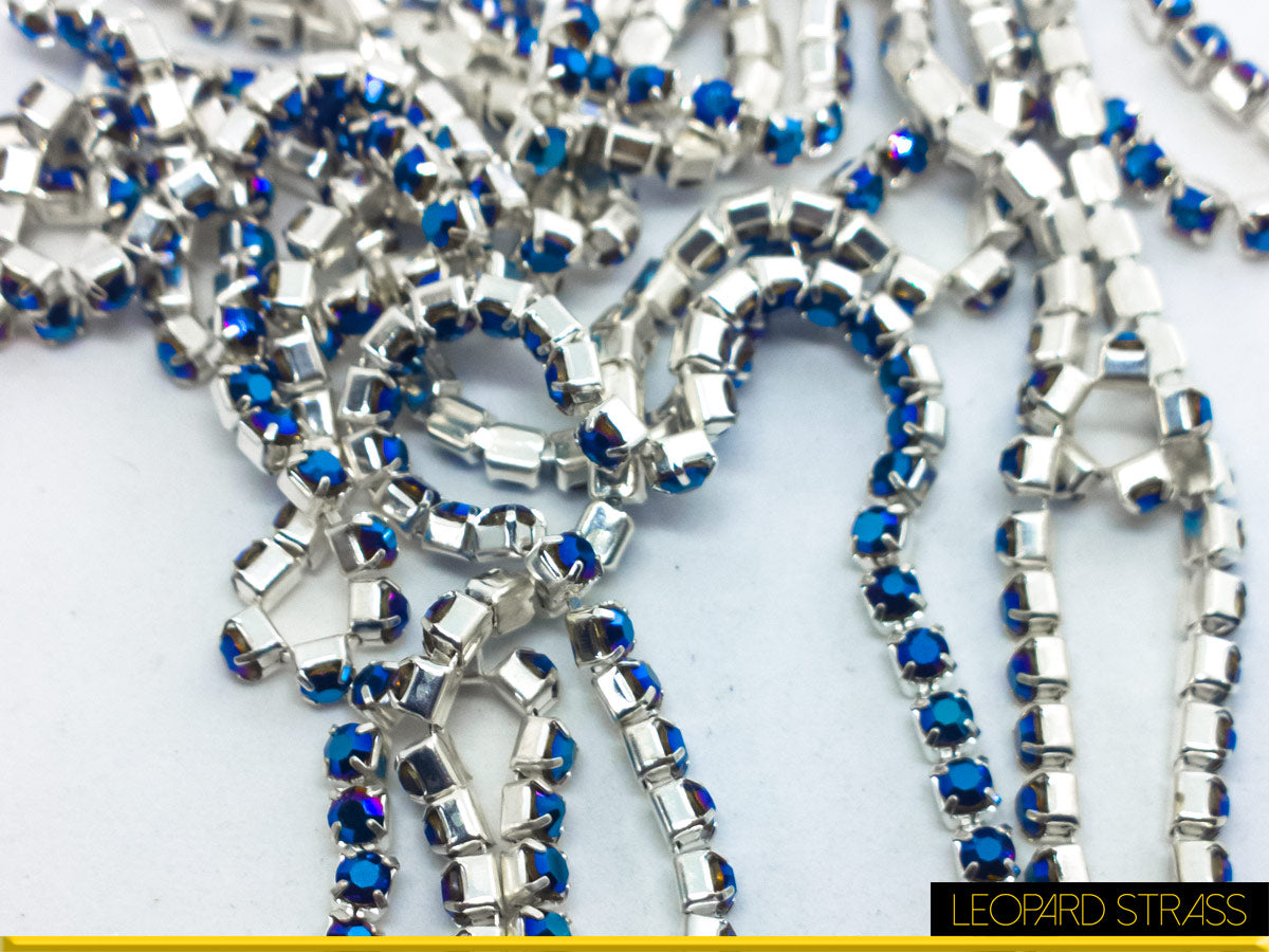 Rhinestone Cup Chain - Sapphire Hematite